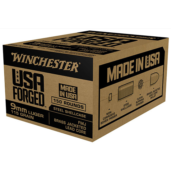 WIN USA FORGED 9MM 115GR FMJ 150/5 - Ammunition